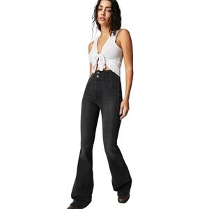 We the Free People Jayde Flare Jeans 30 Onyx Black High Rise 70s Bell Bottom